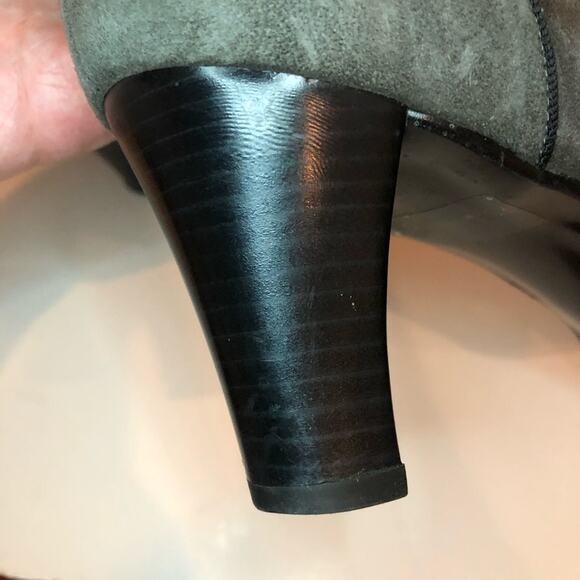 Peter Kaiser Grey Suede Low Heels Vintage Designer Retro shoe 7.5 pumps VTG - Picture 8 of 12